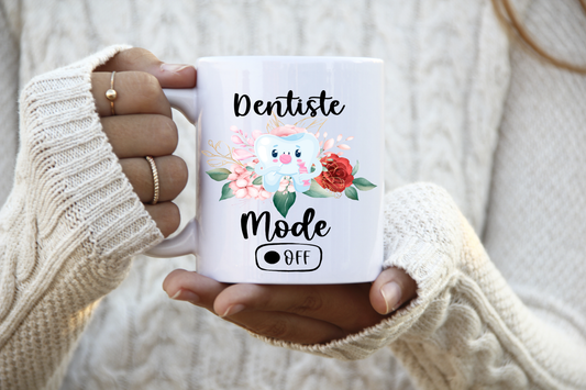 Design PNG pour sublimation, DENTISTE MODE OFF, fleurs