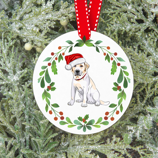 Design PNG pour sublimation , ORNEMENT DE NOËL, chien LABRADOR