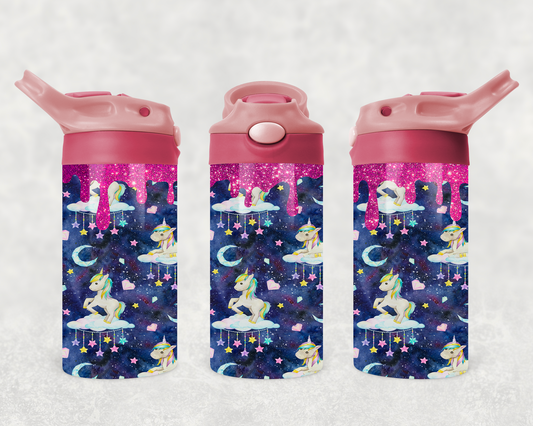 Design PNG, bouteille enfants, Sippy cup, 12 oz sublimation, LICPRNE, dégoulinant rose glitter