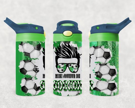 Design PNG, bouteille enfants, Sippy cup, 12 oz sublimation, Mini joueur de soccer