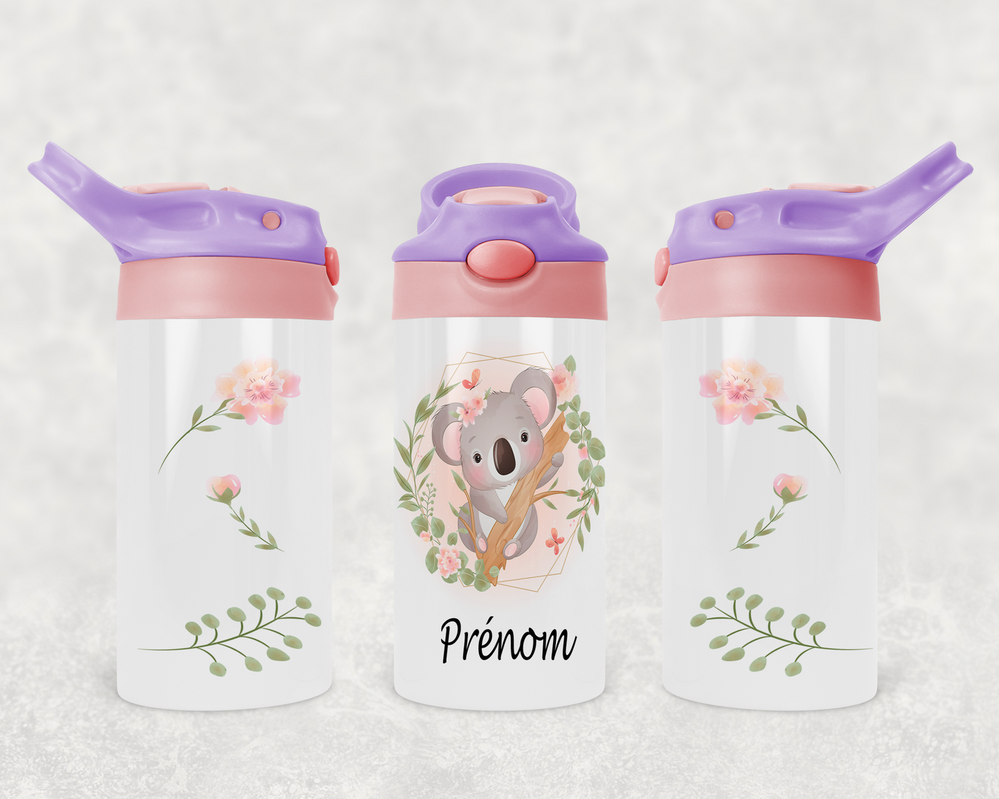 Design PNG, bouteille enfants, Sippy cup, 12 oz sublimation, Koala