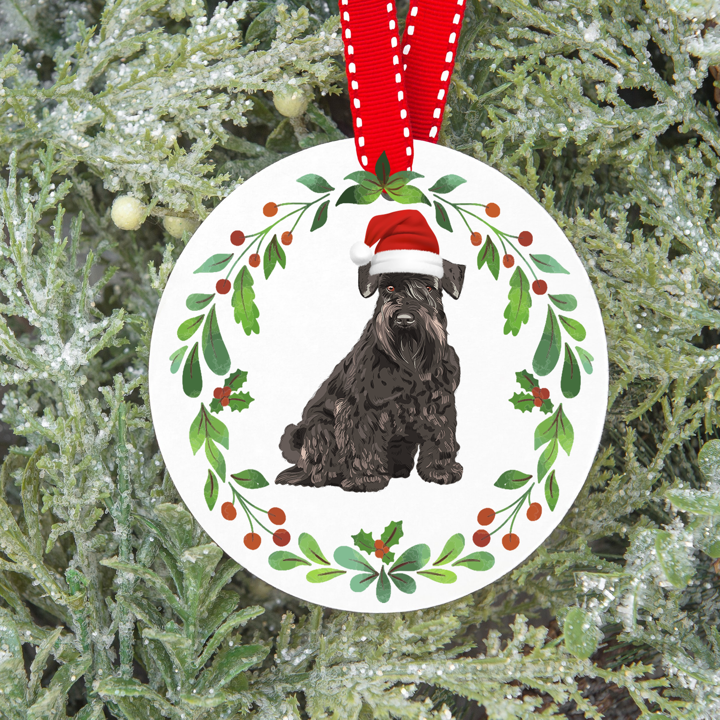 Design PNG pour sublimation , ORNEMENT DE NOËL, chien SCHNAUZER