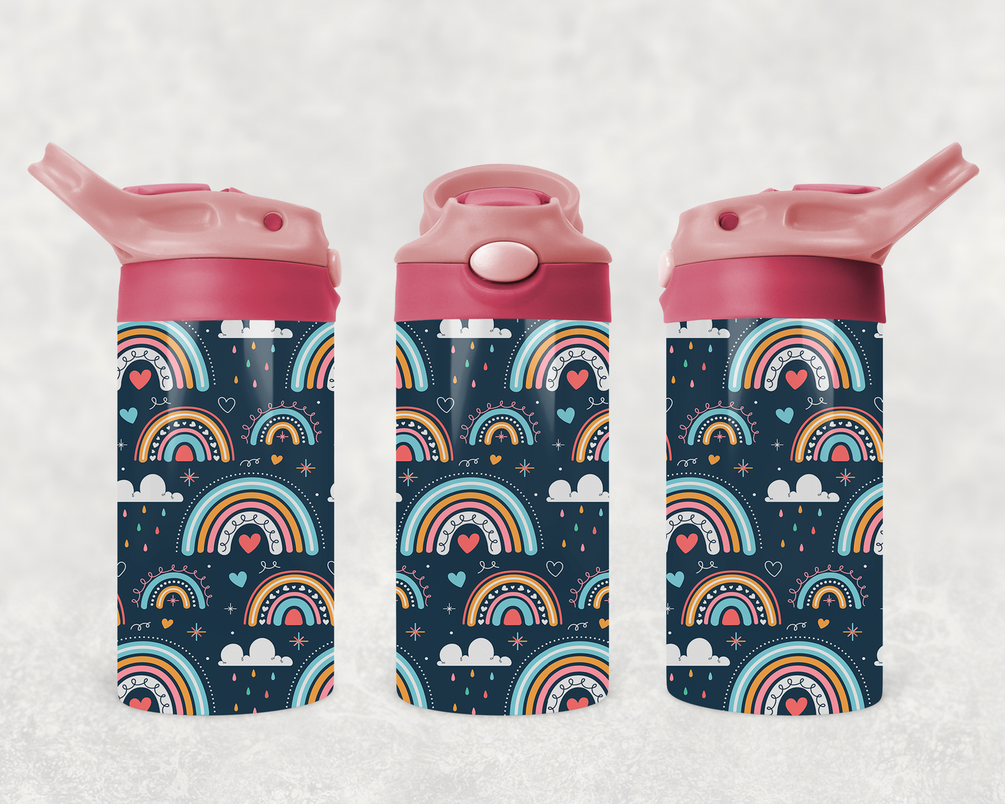 Design PNG, bouteille enfants, Sippy cup, 12 oz sublimation, ARC-EN-CIEL