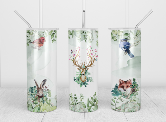 Design tumbler 20oz pour sublimation , animaux de la forêt