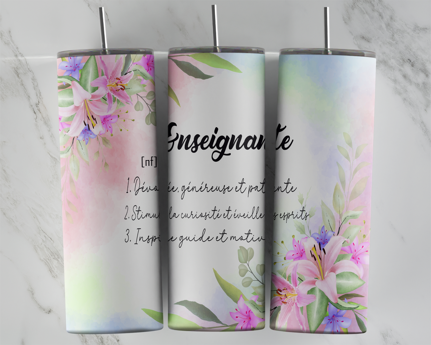 Design tumbler 20oz pour sublimation , Enseignante définition