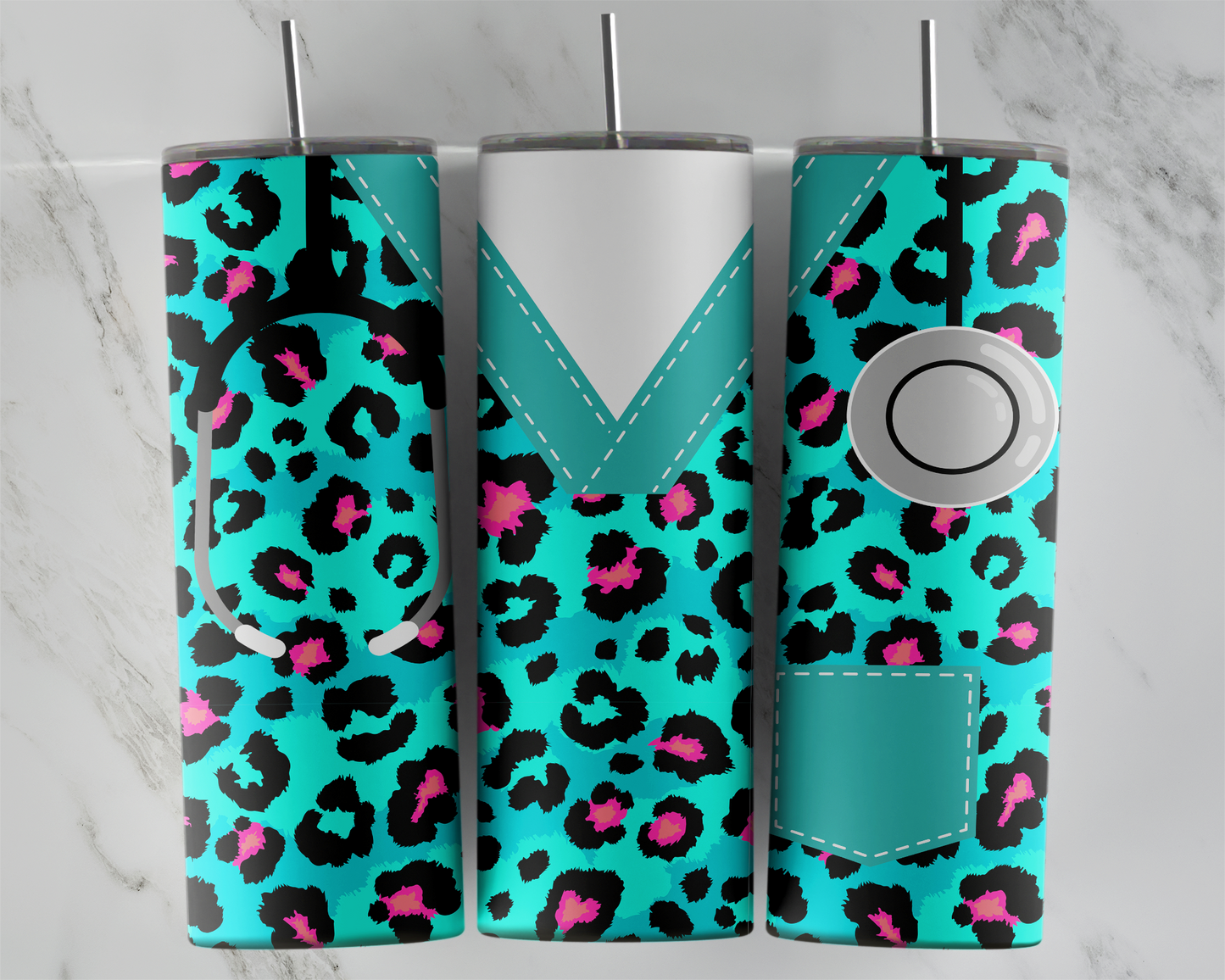 Design tumbler 20oz pour sublimation UNIFORME LEOPARD