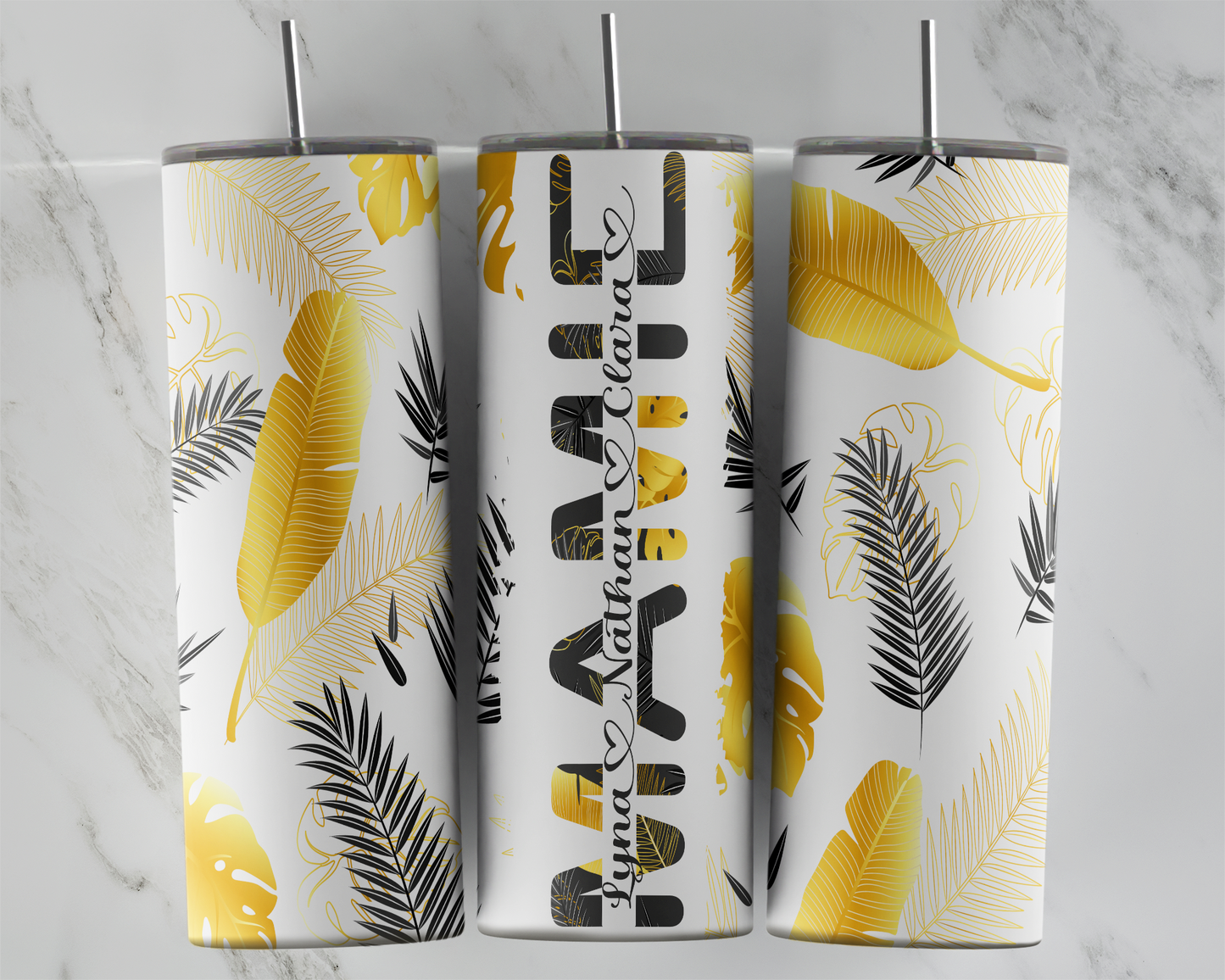 Design tumbler 20oz pour sublimation, MAMIE, prénoms des enfants