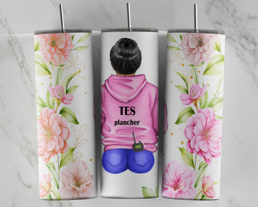 Design tumbler 20oz pour sublimation , TES plancher, hoodies, cheveux noirs