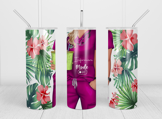 Design tumbler 20oz pour sublimation INFIRMIÈRE MODE OFF