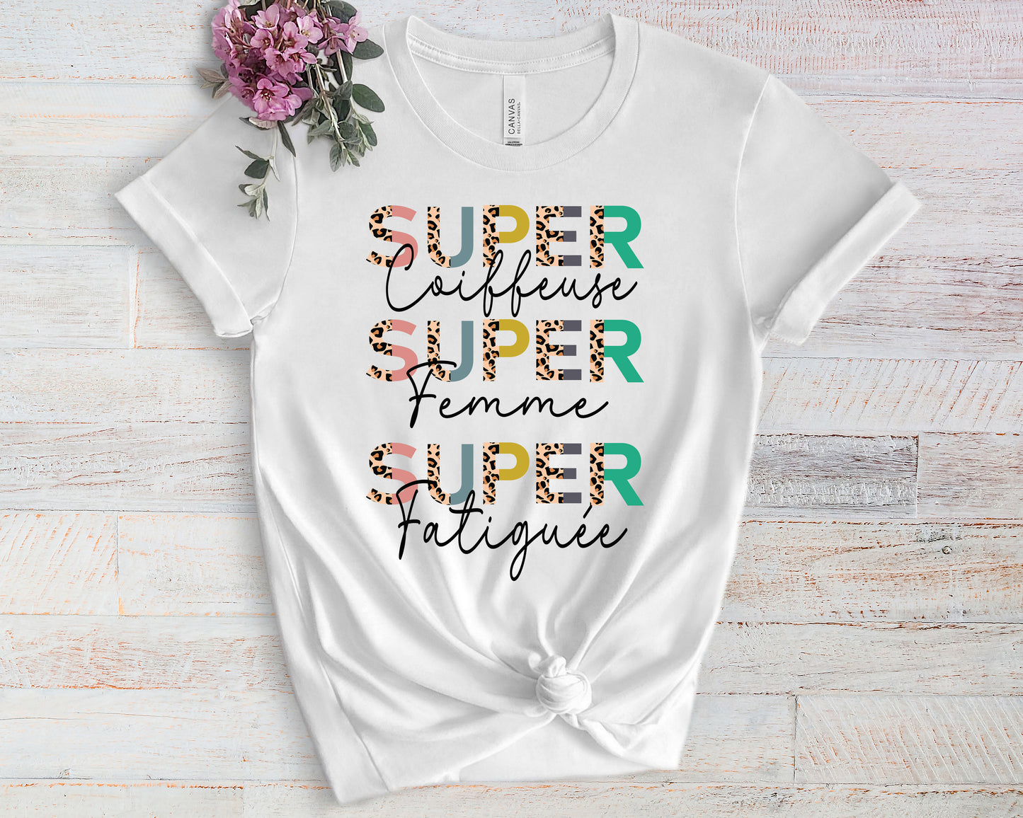 Design sublimation, PNG, SUPER coiffeuse, SUPER femme, SUPER fatiguée